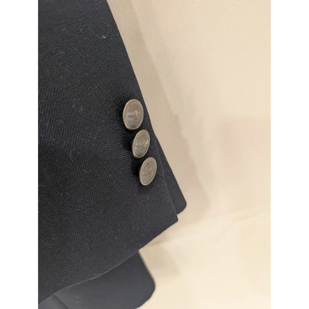 VTG‎ Dockers Men's Black Blazer Jacket Size 46 L Long Business Casual Wool Blend - Picture 5 of 10